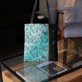 Moderne Noir-Spitzen- und Zipper-Illusion Tasche