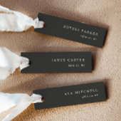 Moderne Noir Wedding Name Platzkarten