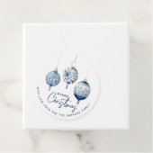 Moderne Nordic Style Blue Ornaments Frohe Weihnach Geschenkanhänger (Beispiel)