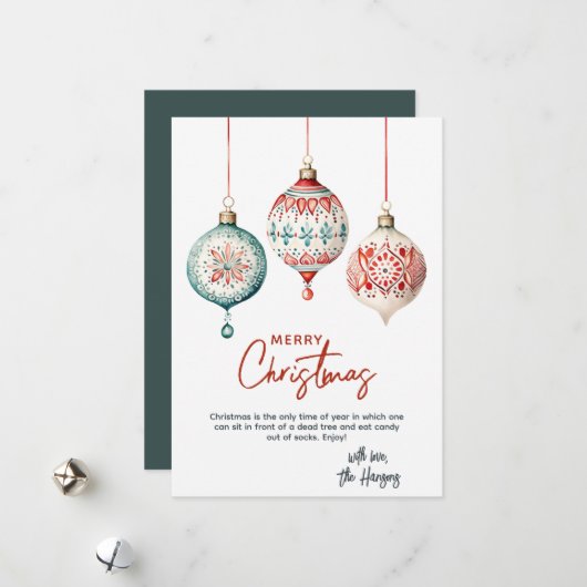 Moderne nordische Ornamente Frohe Weihnachten (Vorderseite/Rückseite Beispiel)