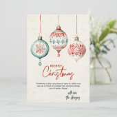 Moderne nordische Ornamente Frohe Weihnachten (Stehend Vorderseite)