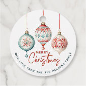 Moderne nordische Ornamente Frohe Weihnachten Geschenkanhänger (Rückseite)