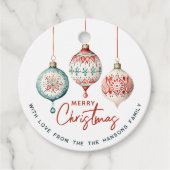 Moderne nordische Ornamente Frohe Weihnachten Geschenkanhänger (Vorderseite)