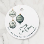 Moderne nordische Ornamente Frohe Weihnachten Geschenkanhänger (Rückseite)