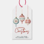 Moderne nordische Ornamente Frohe Weihnachten Geschenkanhänger (Vorderseite)