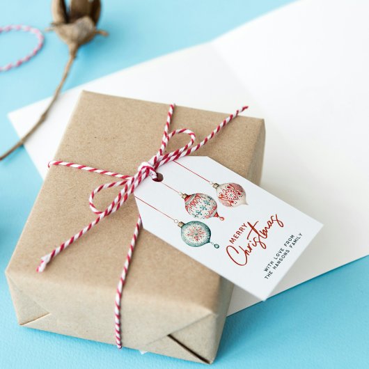 Moderne nordische Ornamente Frohe Weihnachten Geschenkanhänger