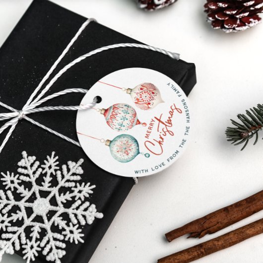 Moderne nordische Ornamente Frohe Weihnachten Geschenkanhänger