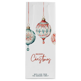 Moderne nordische Ornamente Frohe Weihnachten Geschenktüte Für Weinflaschen