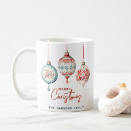 Moderne nordische Ornamente Frohe Weihnachten Kaffeetasse