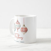 Moderne nordische Ornamente Frohe Weihnachten Kaffeetasse (Vorderseite Links)