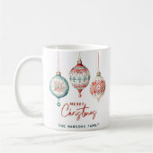 Moderne nordische Ornamente Frohe Weihnachten Kaffeetasse (Links)