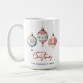 Moderne nordische Ornamente Frohe Weihnachten Kaffeetasse (Links)