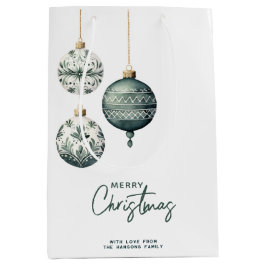 Moderne nordische Ornamente Frohe Weihnachten Mittlere Geschenktüte