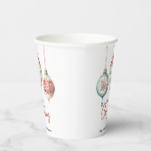 Moderne nordische Ornamente Frohe Weihnachten Pappbecher (Rechts)