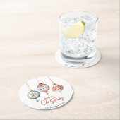 Moderne nordische Ornamente Frohe Weihnachten Runder Pappuntersetzer (Vor Ort)