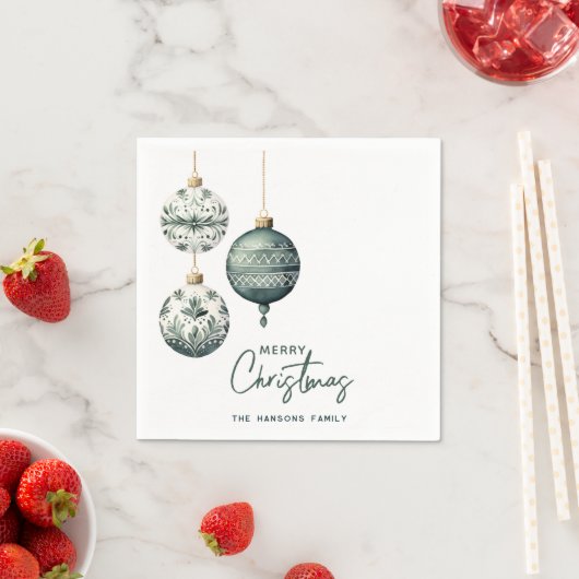 Moderne nordische Ornamente Frohe Weihnachten Serviette (Beispiel)