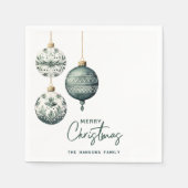 Moderne nordische Ornamente Frohe Weihnachten Serviette (Vorderseite)