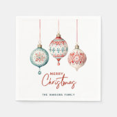 Moderne nordische Ornamente Frohe Weihnachten Serviette (Vorderseite)