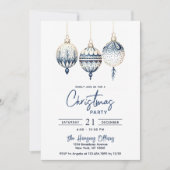 Moderne nordische Ornamente Weihnachts-Party Einladung (Vorderseite)