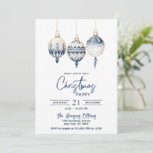 Moderne nordische Ornamente Weihnachts-Party Einladung (Stehend Vorderseite)