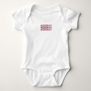 Moderne Norway-Skandinavien Flaggenstaat Souvenir Baby Strampler