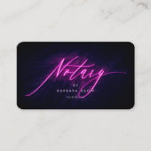 Moderne Notar-Öffentlichkeit glühende Nebel Lila Visitenkarte (Vorderseite)