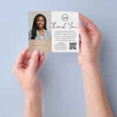 Moderne Notar Public Vielen Dank Foto QR Code Beig Flyer (Gruppe)