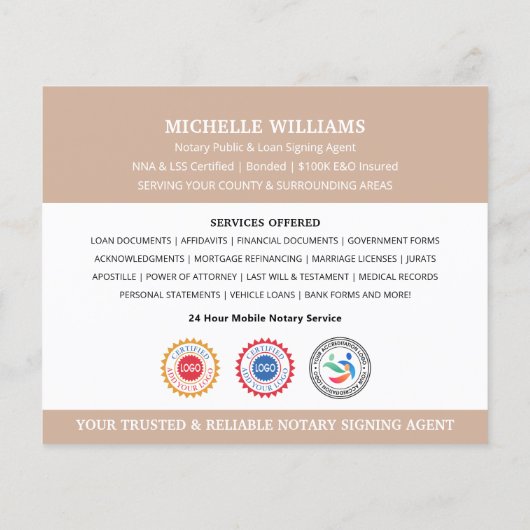 Moderne Notar Public Vielen Dank Foto QR Code Beig Flyer (Hinten)