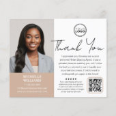 Moderne Notar Public Vielen Dank Foto QR Code Beig Flyer (Vorne)