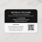 Moderne Notar Public Vielen Dank Foto QR Code Blac Visitenkarte (Rückseite)
