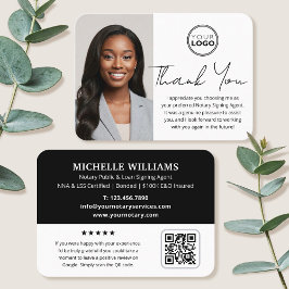 Moderne Notar Public Vielen Dank Foto QR Code Blac Visitenkarte