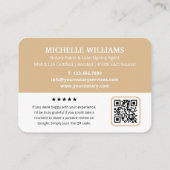 Moderne Notar Public Vielen Dank Foto QR Code Gold Visitenkarte (Rückseite)