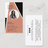 Moderne Notar Signatur Agent Foto Business Card Visitenkarte (Vorne/Hinten)
