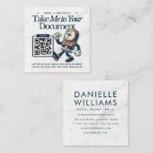 Moderne Notare mit QR-Code - Marmordesign Quadratische Visitenkarte (Vorne/Hinten)