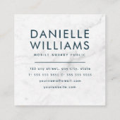 Moderne Notare mit QR-Code - Marmordesign Quadratische Visitenkarte (Rückseite)