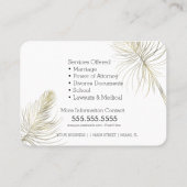 Moderne Notare Services Gold Brown Muster Visitenkarte (Rückseite)