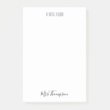 Moderne Notiz aus dem Lehrernamen Post - Hinweise