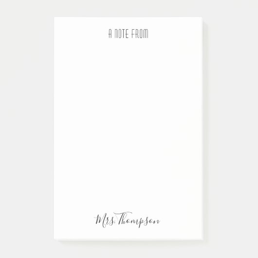 Moderne Notiz aus dem Lehrernamen Post - Hinweise (Vorderseite)