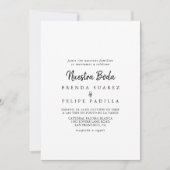 Moderne Nuestra Boda Wedding Einladung (Vorderseite)