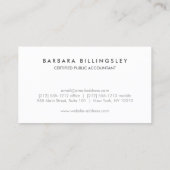 Moderne Nummern Logo-Buchhalter dunkelgrau Visitenkarte (Rückseite)