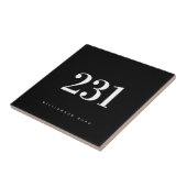 Moderne Nummernadresse Schwarz/Weiß Fliese (Seite)