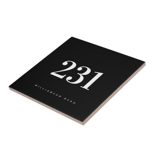 Moderne Nummernadresse Schwarz/Weiß Fliese (Seite)