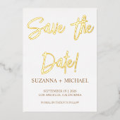 Moderne nur goldene Liebe, Save the Date Folieneinladung (Vorderseite)