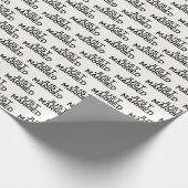 Moderne, nur verheiratete schwarze Creme Geschenkpapier (Ecke)
