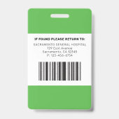 Moderne Nurse Ausweis (Rückseite)