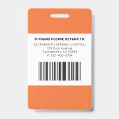 Moderne Nurse Ausweis (Back)