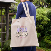 Moderne Nurse Hero PINKS & VIOLET Typografie Tragetasche