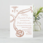 Moderne Nursing School Graduation Party Einladung (Stehend Vorderseite)