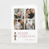 Moderne Nutcracker Frohe Weihnachten 4-Familie Fot Karte (Vorderseite)