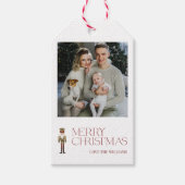 Moderne Nutcracker Frohe Weihnachts-Foto Typografi Geschenkanhänger (Vorderseite)